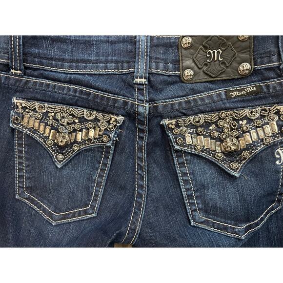 Miss Me JP4656S Skinny beaded flap pocket jean 27 (A19) - Picture 4 of 7